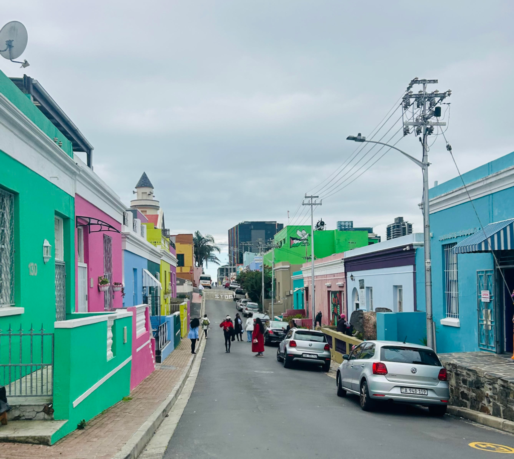 Street view of the colourful neighbourhood of Bo Kaap