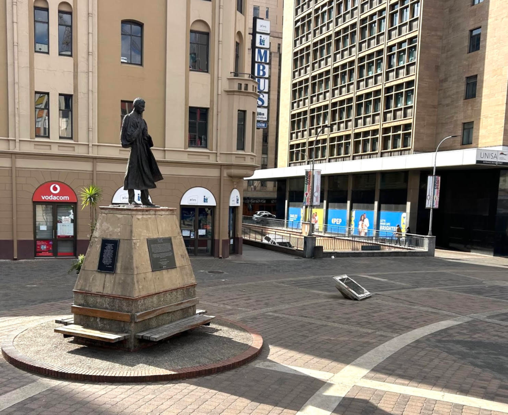 Statue of Gandhi in the CBD of Johannesburg
