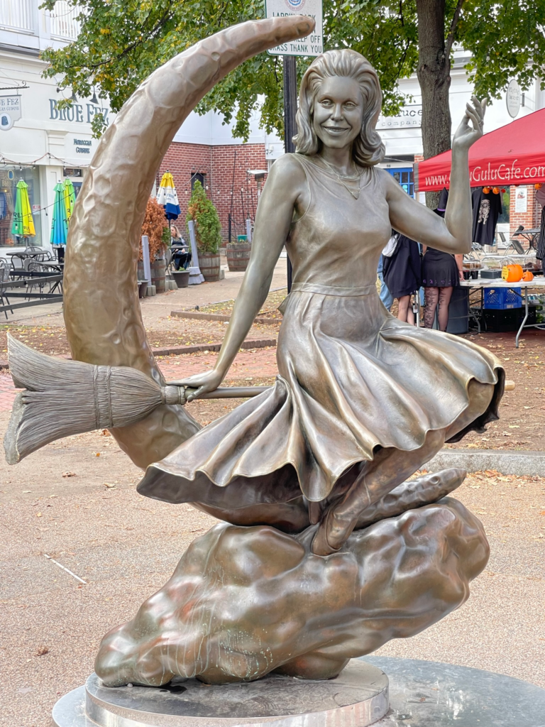 Statue of Elizabeth Montgomery portraying Samantha Stephens, the main character in the TV show Bewitched.