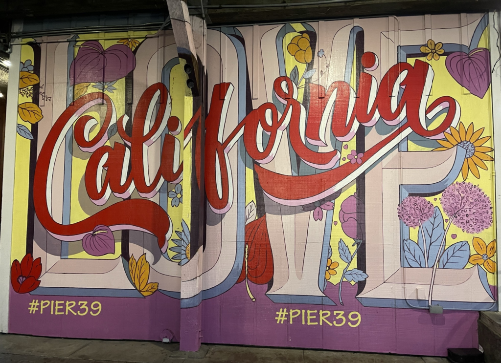 California sign at Pier 39 in Fisherman's Wharf, San Francisco.