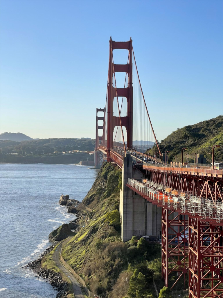 View of the Golden Gate Bridge from North Vista View Point in San Francisco.