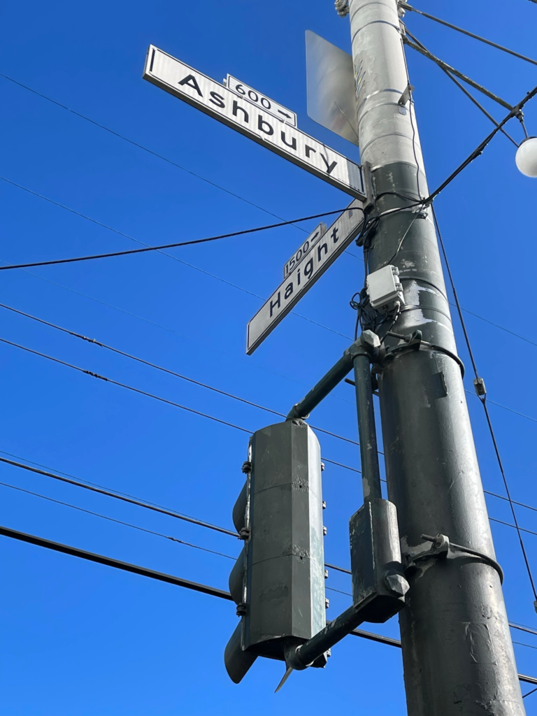 The street signs in Haight Ashbury in San Francisco.