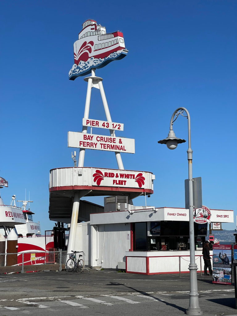 Red and White Fleet Ferry Terminal for San Francisco Bay Cruises.