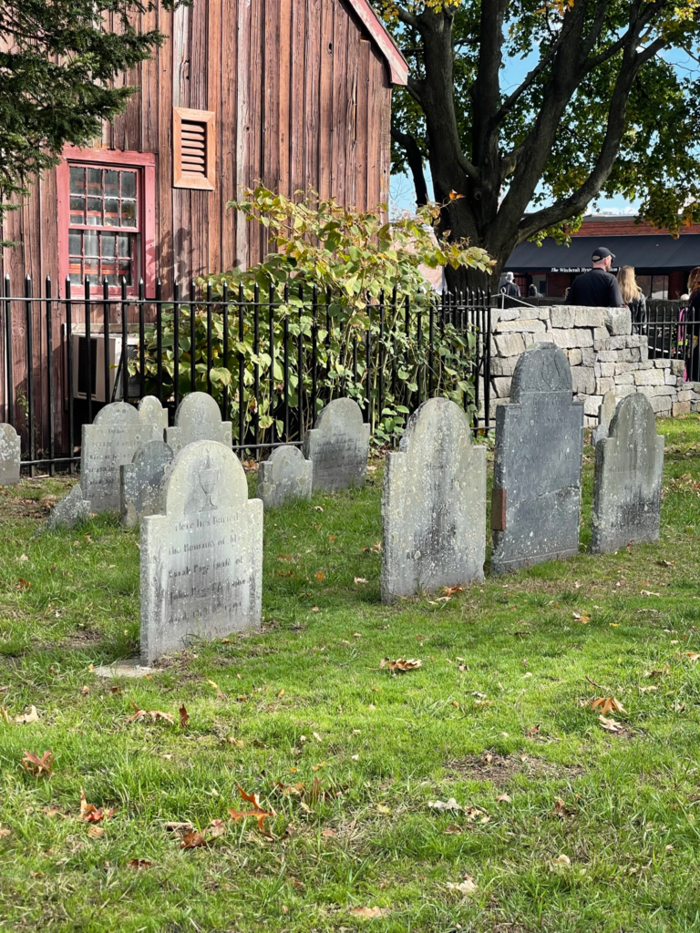 Gravestones at Old Burying Point in Salem