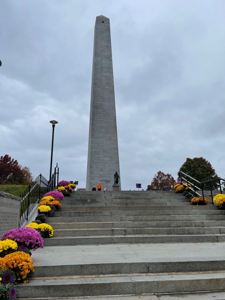 A view of the Bunker Hill Monument in Charlestown, Boston.