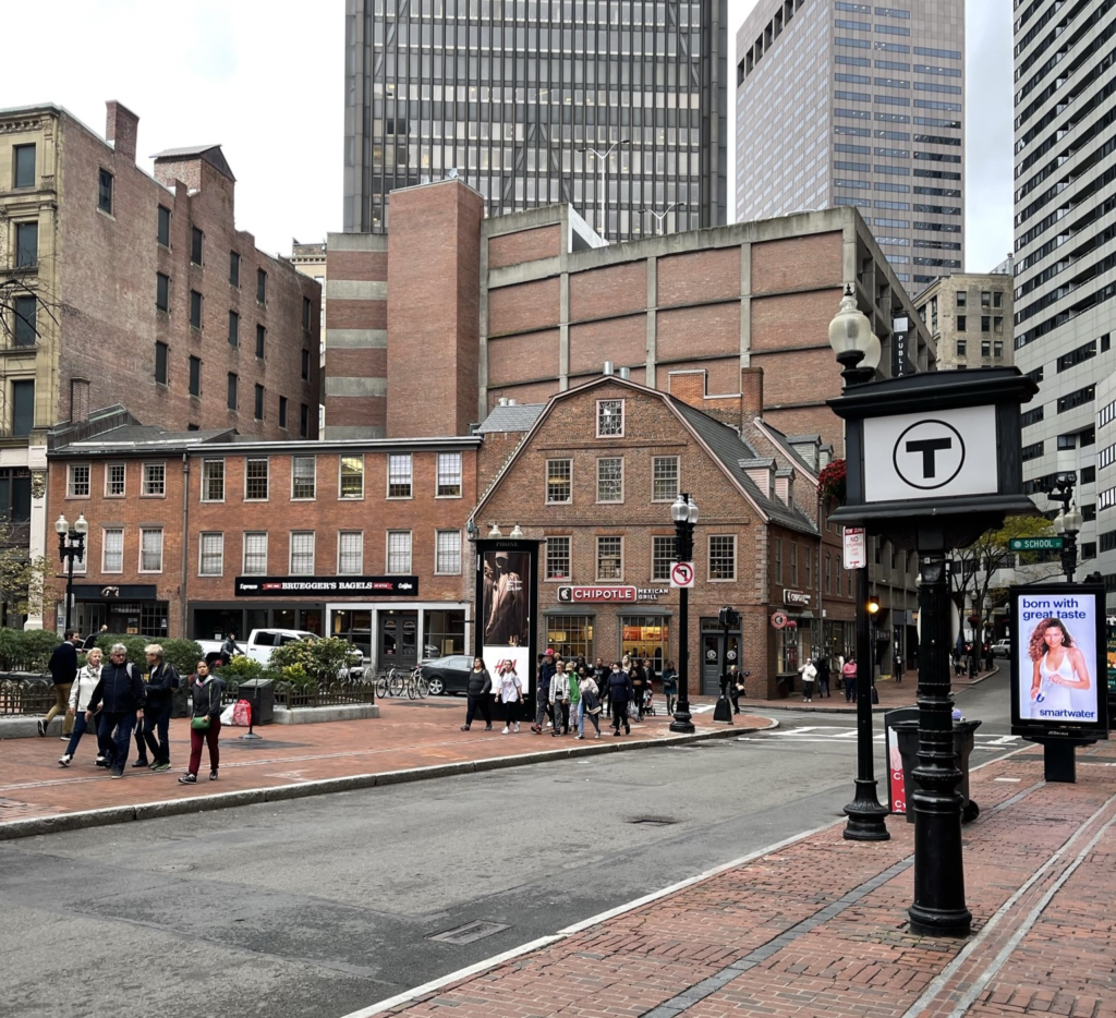 The Old Corner Bookstore in Boston, now occupied by a Chipotle.
