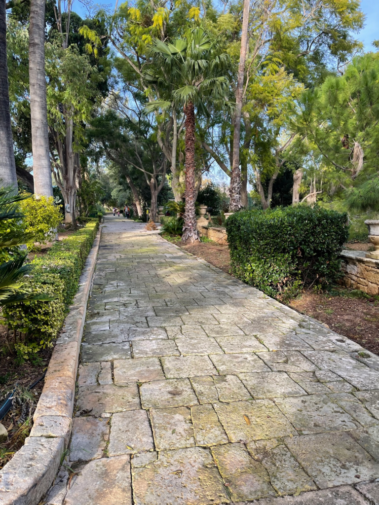 The gardens of San Anton Palace in Malta used as a filming location for Game of Thrones.