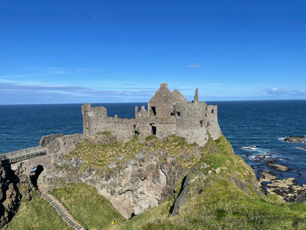 The ruins of Dunluce Castle along the Causeway Coastal Route in Northern Ireland.