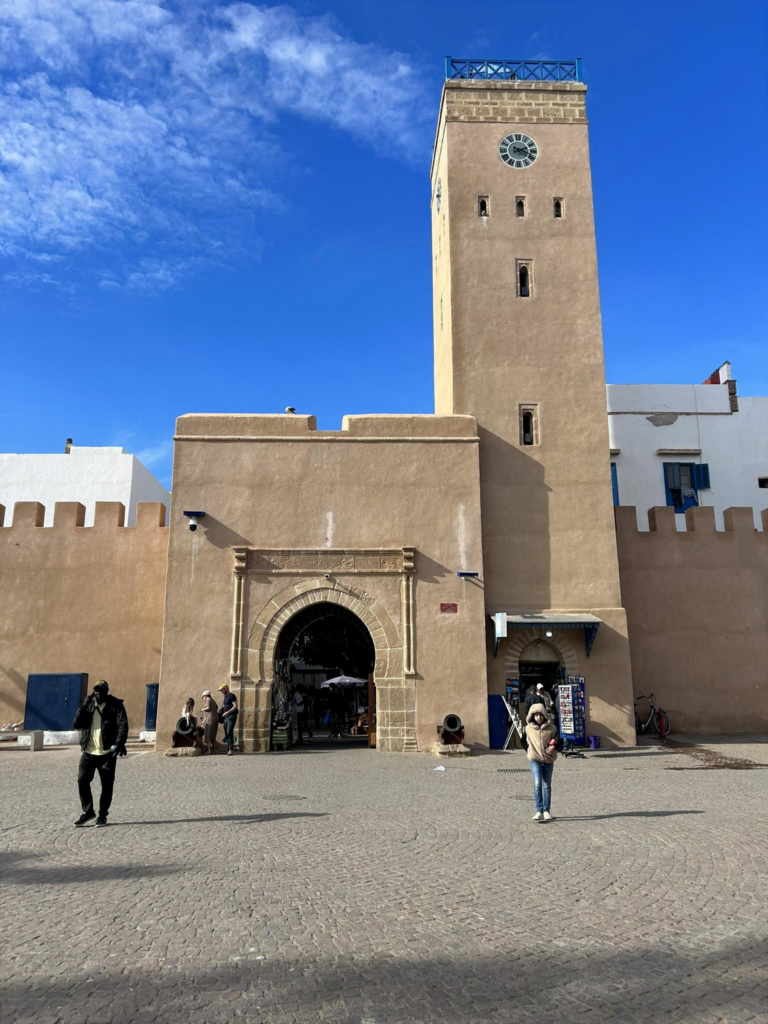 An image of the walls in Essaouira, Morocco.