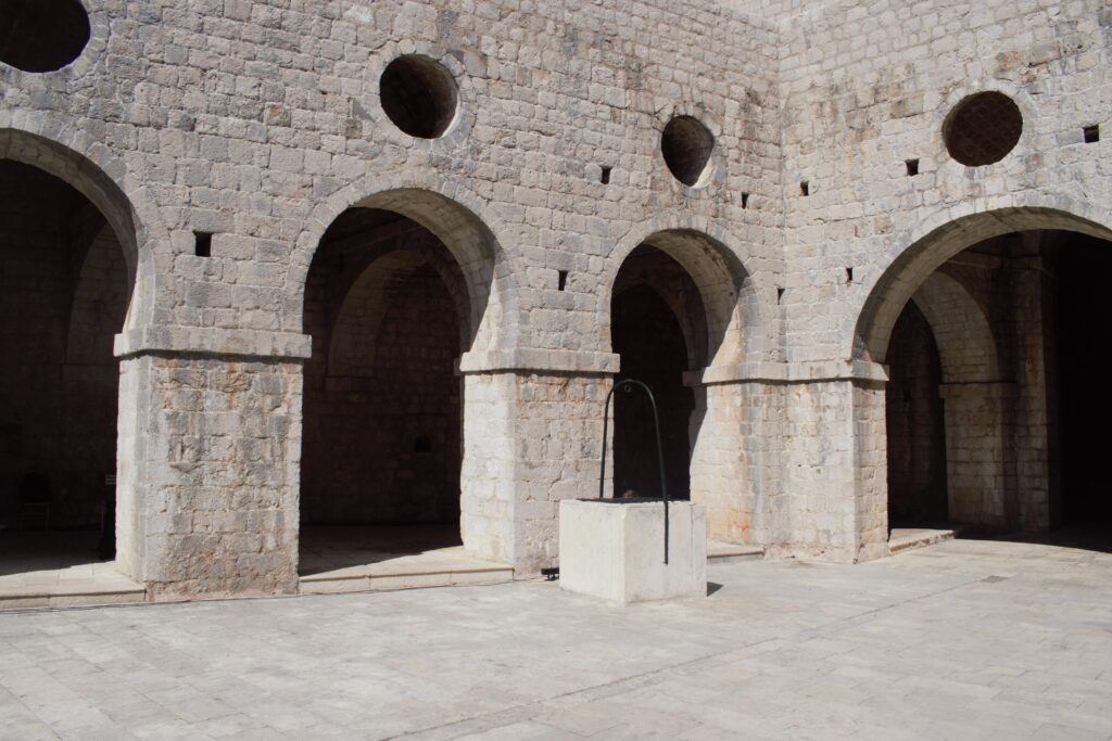 The inside of Fort St Lawrence in Dubrovnik, Croatia.