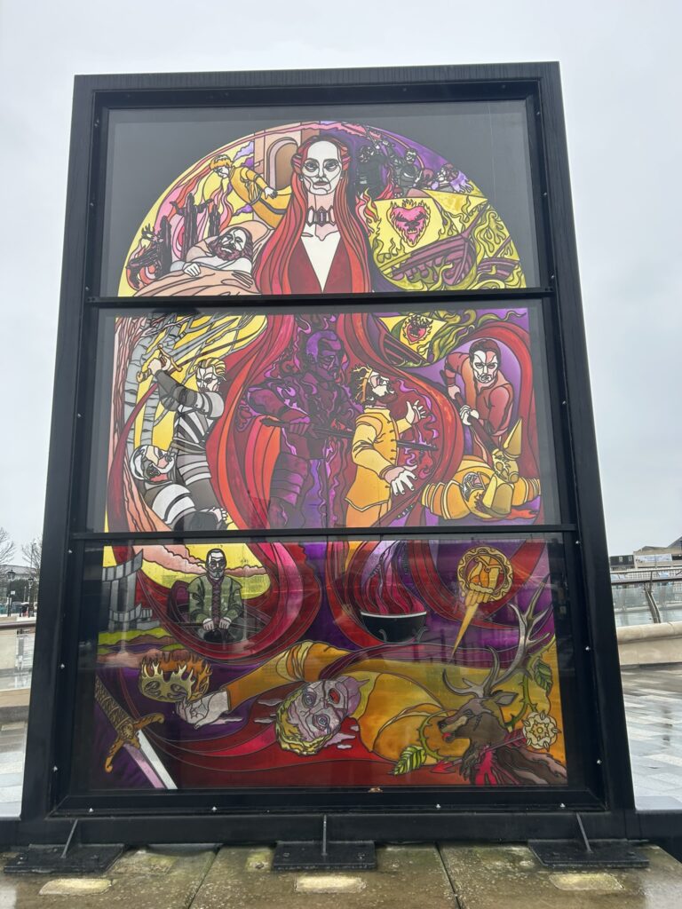 Window 2, House Baratheon, on the Glass of Thrones trail in Belfast.