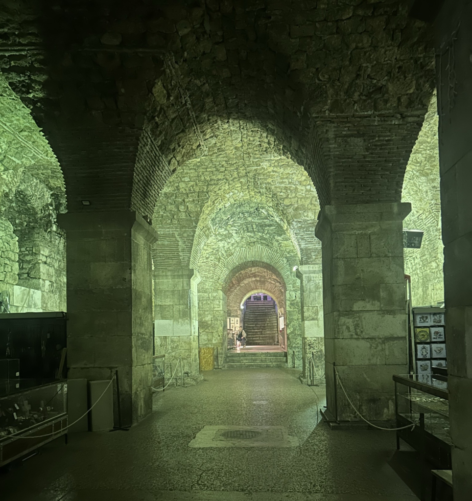 The Cellars of Diocletian's Palace in Split, Croatia where Daenerys kept her dragons in Game of Thrones.